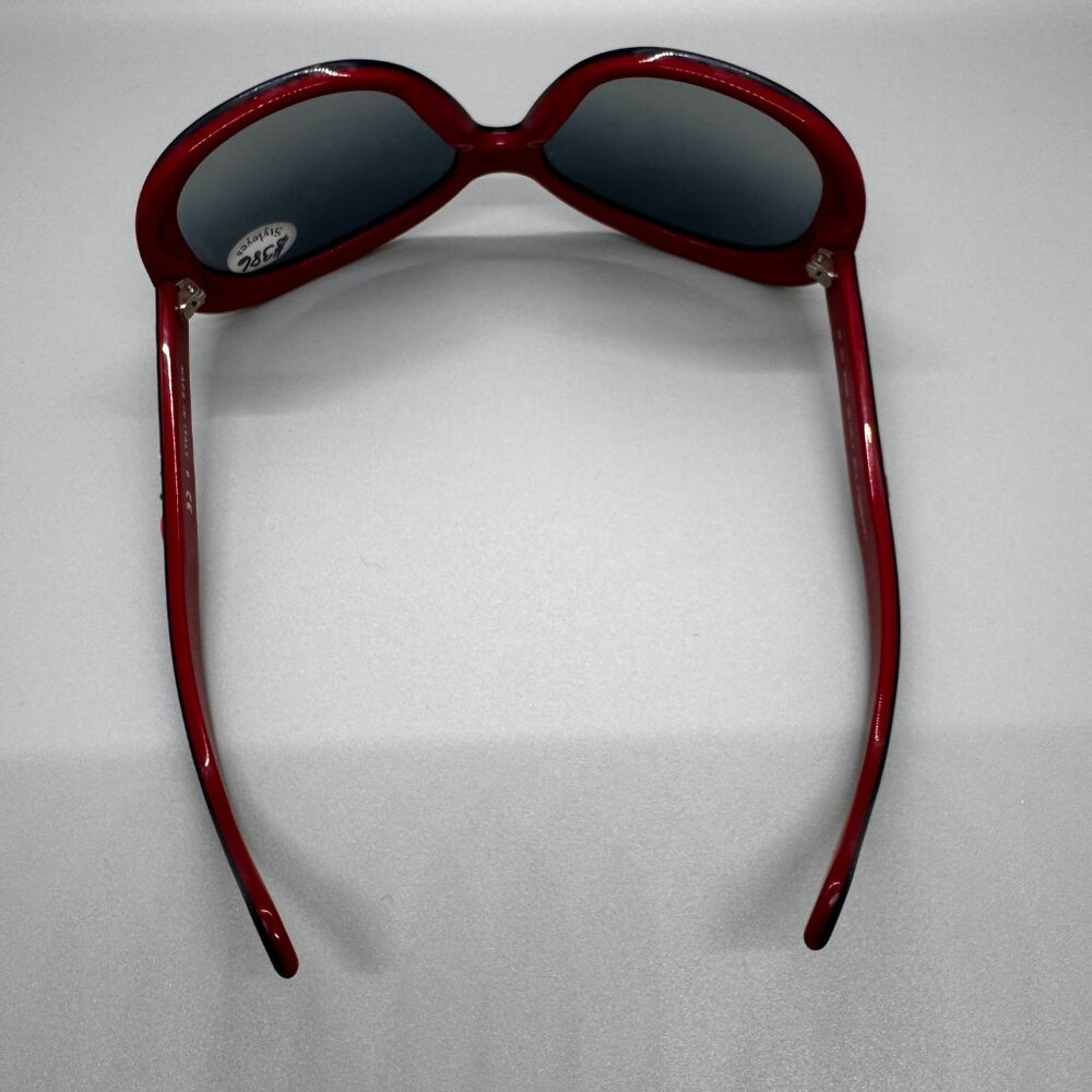 CHANEL Red & Navy Oversized Sunglasses with Multicolor Logo - Picture 13 of 16